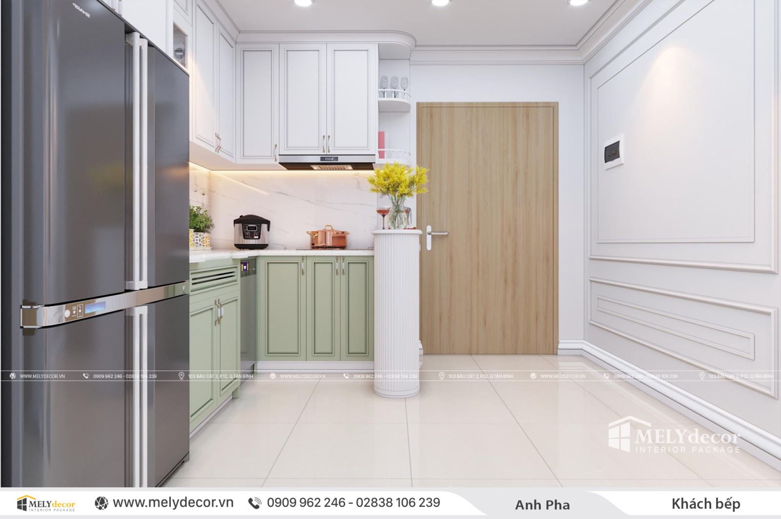 Mẫu thiết kế nội thất căn 71m2 Emerald Celadon City sang trọng trong phong cách tân cổ điển